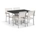 Sol 72 Outdoor™ Mckinnon Rectangular 4 - Person 49" Long Dining Set Stone/Concrete/Metal in Gray/Black | Wayfair 67900878C633437A8F6D2DD1B6EA4034