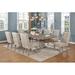 Gracie Oaks Dions 8 - Person Extendable Dining Set Wood/Upholstered in Brown/Gray | 30 H in | Wayfair 9E9230F659A64341808D94093A034862