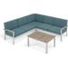 Sol 72 Outdoor™ Mckinnon 4 Piece Sectional Seating Group w/ Cushions Metal in Blue | Wayfair 4DE080B67E8E45B08E59241733DF7240