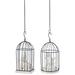 Ophelia & Co. 2 Piece Fordingbridge Hanging Decorative Bird Cage Set Metal in Black/White | 35 H x 4.5 W x 3.3 D in | Wayfair