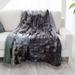 Millwood Pines Horacia Owl Print Sherpa Fleece Throw Microfiber/Fleece/Microfiber/Fleece in Gray | 60 H x 60 W in | Wayfair