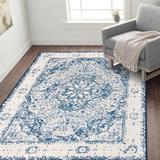 White 24 x 0.31 in Area Rug - Kelly Clarkson Home Oriental Blue/Ivory Area Rug Polypropylene | 24 W x 0.31 D in | Wayfair