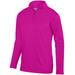 Augusta Sportswear AG5507 Adult Wicking Fleece Quarter-Zip Pullover T-Shirt in Power Pink size 2XL | Polyester/Spandex Blend 5507