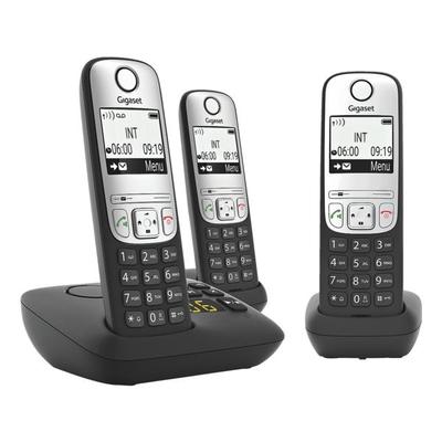 Gigaset Schnurloses Telefon mit Anrufbeantworter »A690A Trio« schwarz schwarz Image