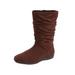 Wide Width Women's The Aneela Wide Calf Boot by Comfortview in Brown (Size 8 1/2 W)