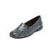 Extra Wide Width Women's The Leisa Slip On Flat by Comfortview in Navy (Size 8 1/2 WW)