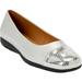 Extra Wide Width Women's The Fay Flat by Comfortview in Silver (Size 9 WW)