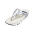 Wide Width Women's The Sporty Slip On Thong Sandal by Comfortview in Silver (Size 10 W)