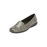 Extra Wide Width Women's The Leisa Slip On Flat by Comfortview in Grey (Size 7 1/2 WW)