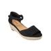 Wide Width Women's The Charlie Espadrille by Comfortview in Black (Size 7 W)