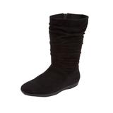 Wide Width Women's The Aneela Wide Calf Boot by Comfortview in Black (Size 7 1/2 W)