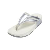 Extra Wide Width Women's The Sporty Thong Sandal by Comfortview in Silver (Size 11 WW)