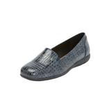 Wide Width Women's The Leisa Slip On Flat by Comfortview in Navy (Size 10 1/2 W)