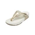 Wide Width Women's The Sporty Slip On Thong Sandal by Comfortview in Gold (Size 9 W)