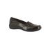 Wide Width Women's Purpose Slip-On by Easy Street® in Brown Patent Croc (Size 9 W)