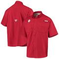 Men's Columbia Crimson Oklahoma Sooners PFG Tamiami Omni-Shade Button-Down Shirt