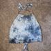 American Eagle Outfitters Tops | Ae Tie Dye Open Back Halter Crop | Color: Blue/White | Size: L