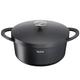 TEFAL TRATTORIA E21846 Stewpot 24 cm | Cast Aluminum | Cast Lid | Non-Stick Coating | Good Heat Retention | Stews | Silicone Grip Protection | Stewing Pot | Induction Suitable, Black