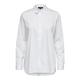 Damen Selected Lange Hemd Bluse | Langarm Classic Tunika Regular Fit Oberteil | SLFORI mit Reißverschluss, Farben:Weiß, Größe:40