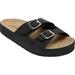 Wide Width Women's The Maxi Slip On Footbed Sandal by Comfortview in Black (Size 11 W)