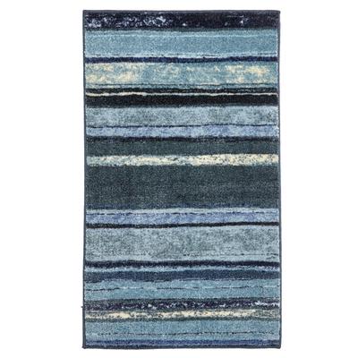 Wide Width Small Rainbow Stripe Rug by BrylaneHome in Blue (Size 20" W 34" L) Rug Made in the USA