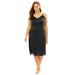 Plus Size Women's Double Skirted Full Slip by Comfort Choice in Black (Size 14/16)