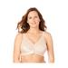 Plus Size Women's Front-Close Lace Wireless Posture Bra 5100565 by Exquisite Form in Rose Beige (Size 46 C)