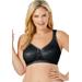 Plus Size Women's Jacquard Wireless Bra by Comfort Choice in Black (Size 48 C)