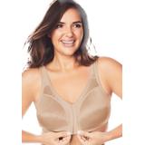 Plus Size Women's Front-Close Satin Wireless Bra by Comfort Choice in Nude (Size 48 C)