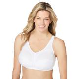 Plus Size Women's Cotton Back-Close Wireless Bra by Comfort Choice in White (Size 40 B)