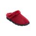 Wide Width Women's The Andy Fur Clog Slipper by Comfortview in Deep Claret (Size XXL W)