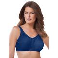 Plus Size Women's Cotton Back-Close Wireless Bra by Comfort Choice in Evening Blue (Size 54 B)