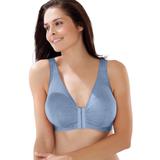 Plus Size Women's Meryl Cotton Front-Close Wireless Bra by Leading Lady in Heather Blue (Size 40 A/B)