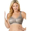 Plus Size Women's Jacquard Wireless Bra by Comfort Choice in Light Taupe (Size 42 C)