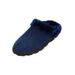 Wide Width Women's The Andy Fur Clog Slipper by Comfortview in Twilight Navy (Size XXL W)