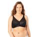 Plus Size Women's Front-Close Lace Wireless Posture Bra 5100565 by Exquisite Form in Black (Size 40 B)