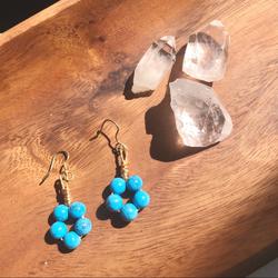 Anthropologie Jewelry | 3/$25 Nwot Gold + Stone Dangle Earrings | Color: Blue/Gold | Size: Os