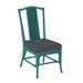 Braxton Culler Drury Lane Slat Back Side Dining Chair Upholstered/Wicker/Rattan in Blue | 39 H x 19 W x 25 D in | Wayfair