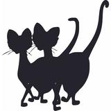 Design W/ Vinyl Si & Am Cat Lady Tramp Cartoon Wall Decal Metal in Black | 40 H x 40 W in | Wayfair jack 276d