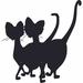 Design W/ Vinyl Si & Am Cat Lady Tramp Cartoon Wall Decal Metal in Black | 40 H x 40 W in | Wayfair jack 276d
