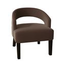 Barrel Chair - Poshbin Carly 27" Wide Barrel Chair Polyester/Velvet in Brown | 31 H x 27 W x 27 D in | Wayfair 1053-KeyBrown-DarkBrown