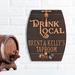 Winston Porter Drink Local Barrel Personalized Plaque Wall Décor Metal in Brown | 13.25 H x 10.25 W in | Wayfair 071298C85C60472CBE90F601217367B0