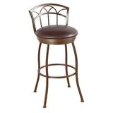 Red Barrel Studio® Huges Swivel Bar & Counter Stool Upholstered/Metal in Black/Brown | 37.5 H x 16.5 W x 16.5 D in | Wayfair