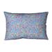 Ebern Designs Leffel Swirly Floral Lumbar Pillow Polyester/Polyfill in Blue/Yellow/Indigo | 20 H x 20 W x 3 D in | Wayfair