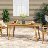 Rosecliff Heights Outdoor Rustic Solid Wood Dining Table Wood in Brown/White | 30 H x 68.5 W x 31.5 D in | Wayfair 63E05D946E054A9AA6633F93F6CD736A