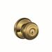 Schlage Georgian Knob Single Cylinder Keyed Entry Storeroom Lock in Yellow | 8.2 H x 4.4 W in | Wayfair F80GEO609