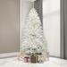 Etta Avenue™ Dilan Sparkle Spruce 8.5' Artificial Christmas Tree w/ 650 LED Lights w/ Stand, Stainless Steel in White | 102 H x 58 W in | Wayfair