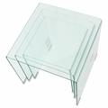 Ivy Bronx Nesting Table Set Coffee Table Side End Table Tempered Glass Clear Glass | 16.34 H x 16.54 W x 16.54 D in | Wayfair