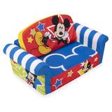Marshmallow Furniture kids 2-in-1 Flip Open Foam Compressed Sofa, Mickey Mouse Foam in Blue/Red | 10 H x 16 W x 28.5 D in | Wayfair 6055328