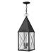 Longshore Tides Carswell 3-Light Outdoor Hanging Lantern Glass/Aluminium/Metal in Black/Gray | 24.5 H x 9.5 W x 9.5 D in | Wayfair